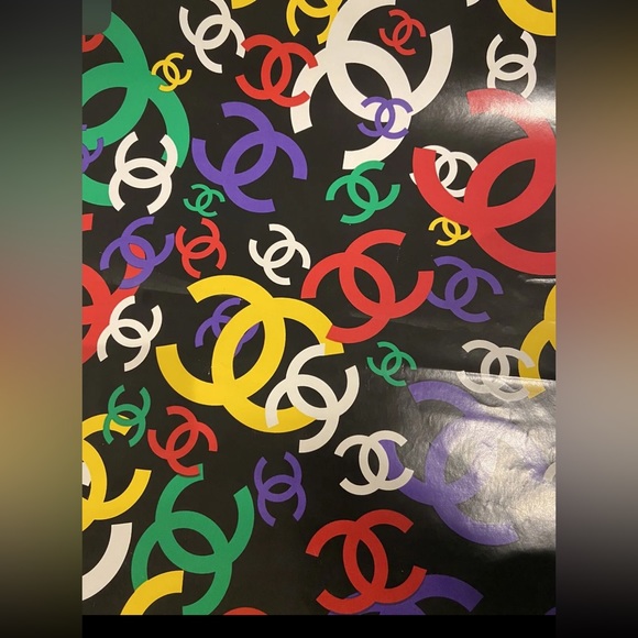 RARE VINTAGE Coco Chanel Logo Authentic Gift Wrapping Paper - Picture 2 of 3